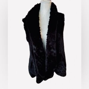 Love Token SOFTEST Faux Fur Vest Black Ski Bunny Winter Designer Small Jacket